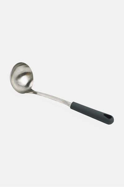 BEBEHOME Stainless Steel Soup Ladle Rubber Oil Coating, Silver