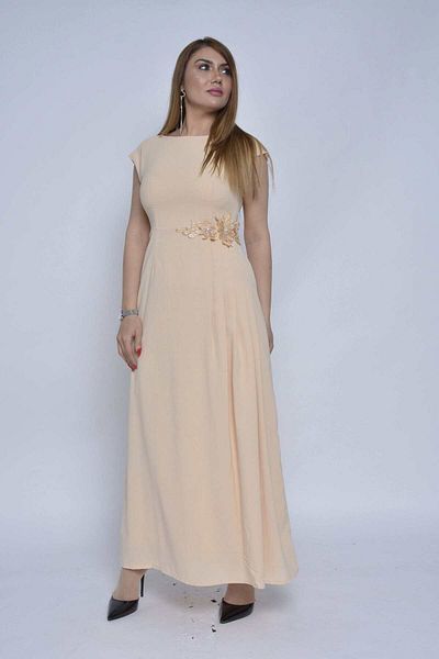 Nichii Attractive Sleeveless Maxi Dress with Floral Embellishment