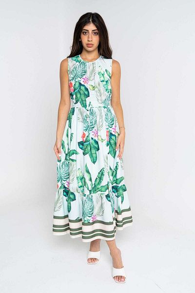 Nichii Floral Sleeveless Midi Dress