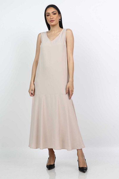 Nichii Women's Long Loose Solid Dress Without Sleeves
