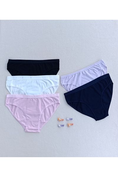 siyalife Women's Cotton Waist Jacquard Bikini Panties Silip