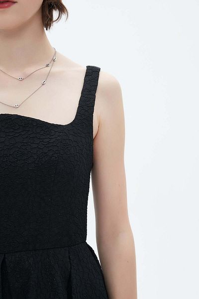 Nichii Ruffled Midi Dress with Straps