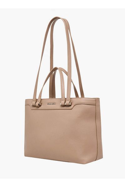 Flora Bella by Shoexpress Flora Bella Solid Tote Bag with Double Handle and Zip Closure