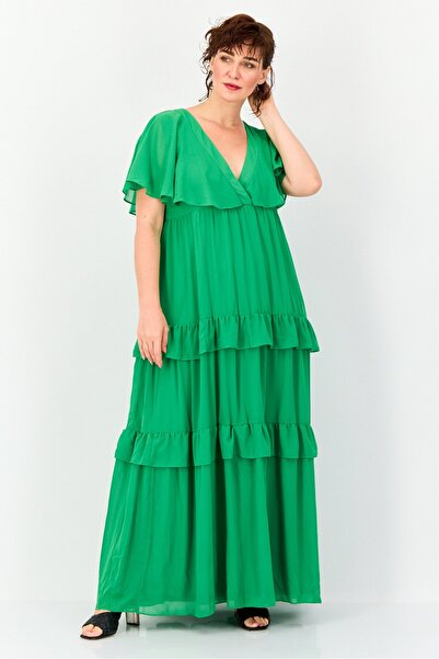Archive Design Studio Women Textured Maxi Dress, Green