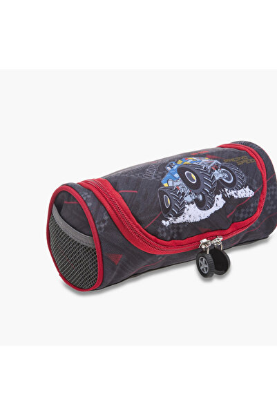 LBL by Shoexpress Graphic Print Pencil Pouch with Zip Closure - W 9 x H 21 x D 10 cm