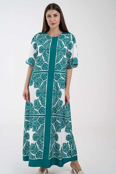 Nichii Printed Midi Dress with 3/4 Sleeves