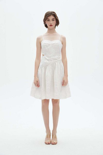 Nichii Knee-Length Flared A-Line Dress with Straps