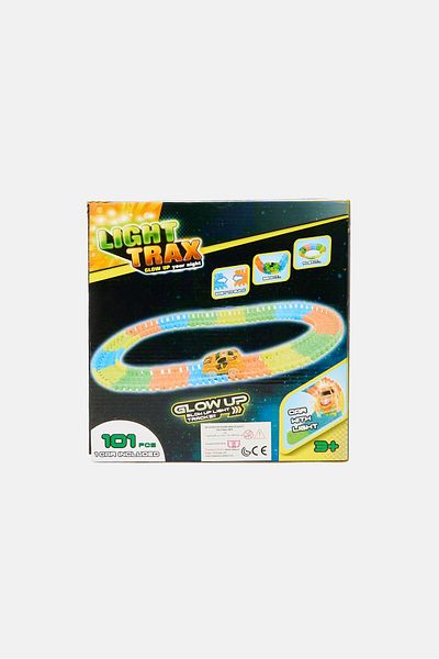 Happyline 100 Pcs Flexible Track Set With 1 Car, Assorted