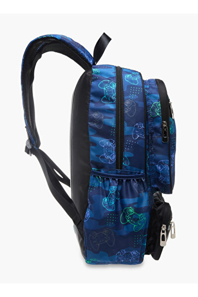 LBL by Shoexpress LBL by Shoexpress Gamer Print School Backpack with Detachable Pouch - 47x14x32 cm