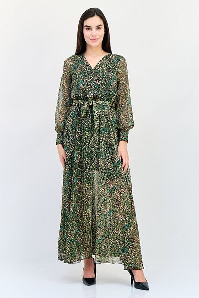 Spy Zone Exchange Women Floral Print Belted Maxi Dress, Multicolor
