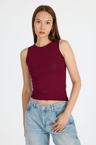 Rays Burgundy Crew Neck Sleeveless Slim Fit Undershirt 1663