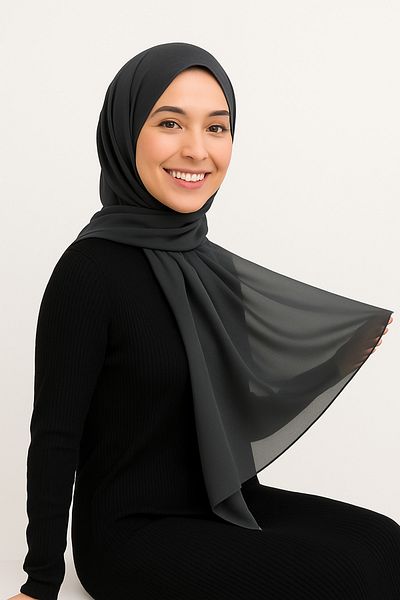 Stella Eşarp Women's Solid Color Thin Chiffon Shawl