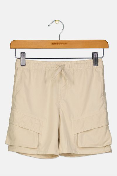 Scene & Heard Kids Boy Solid Cargo Shorts, Beige