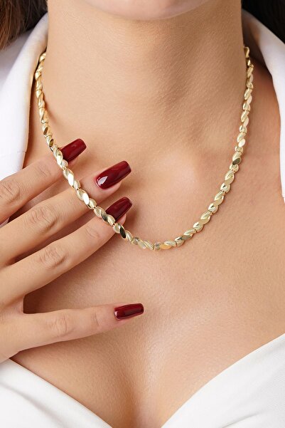 Fiyonk Kuyumculuk 14 Ayar Altın Işıltılı Burma Kolye