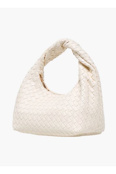 Flora Bella by Shoexpress Flora Bella Braided Hobo Bag with Handle and Zip Closure