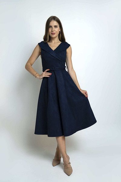 Nichii Women's Short Sleeve Flared Midi Dress