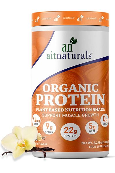 anatural Aitnaturals Plant-Based Organic Protein Powder French Vanilla 1kg