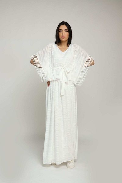 Nichii Women's Long Polyester Butterfly Sleeve Dress