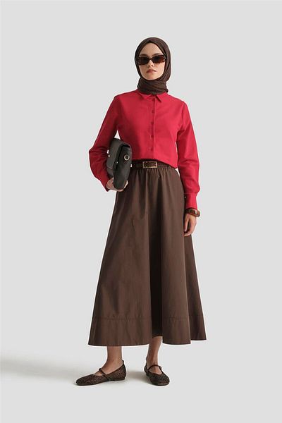 Armine Linen Basic Shirt 25Y3726 Red