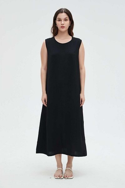 Nichii Women's Long Midi A-Line, plain and wide Dress