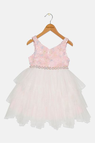 American Princess Toddlers Girl Mesh Sleeveless Dress, Multicolor