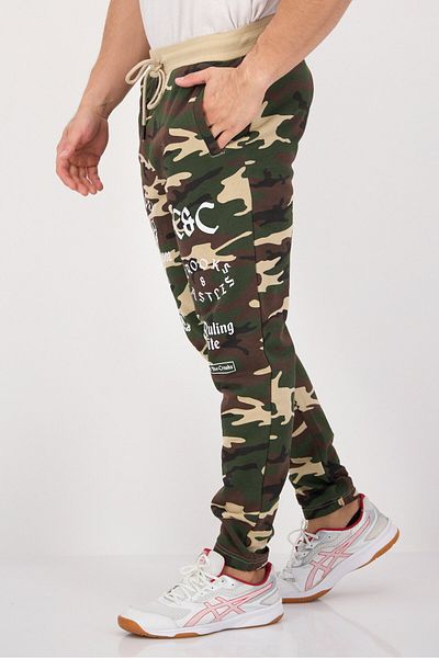 CROOKS CASTLES Men Regular Fit Camouflage Print Sweatpants, Multicolor