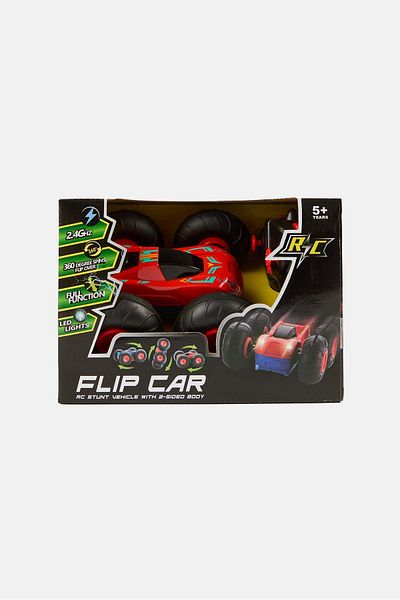 Ton O' Fun RC Sturt Vehicle With 2- Sided Body Flip Car, Red