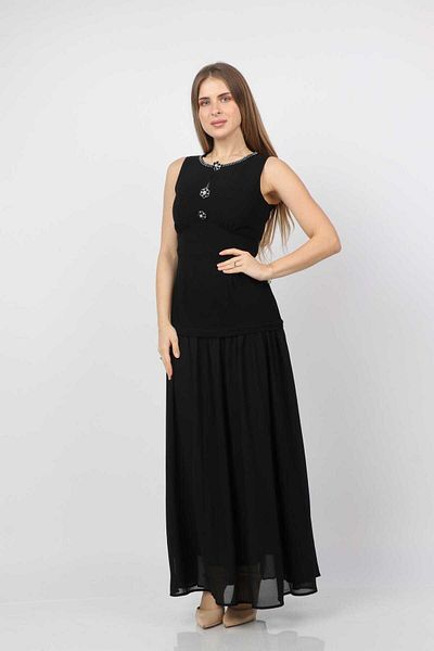 Nichii Button-Front Long Dress Without Sleeves