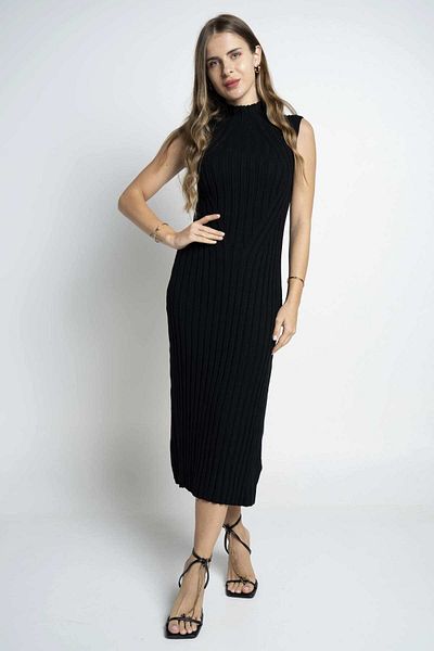 Nichii Women's Ribbed Midi Cut Dress