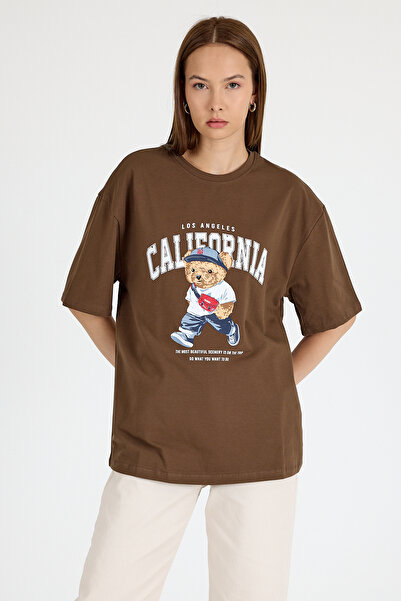 Rays Tricou oversize cu imprimeu Brown Bear 6559