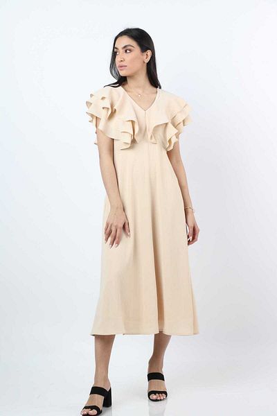 Nichii Mid-Length Butterfly Dress with V Neck