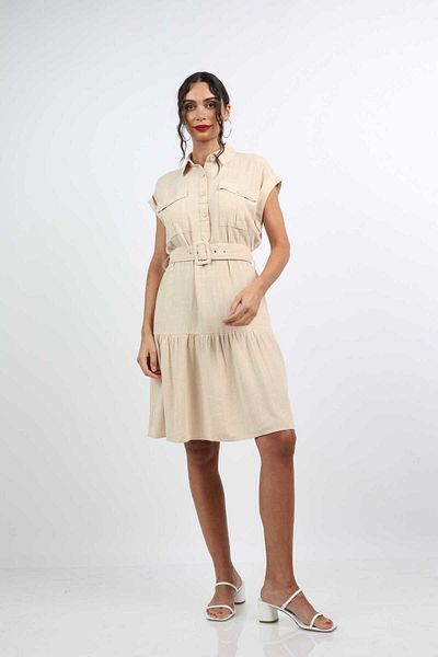 Nichii Short Dress with Pockets and Short Sleeves