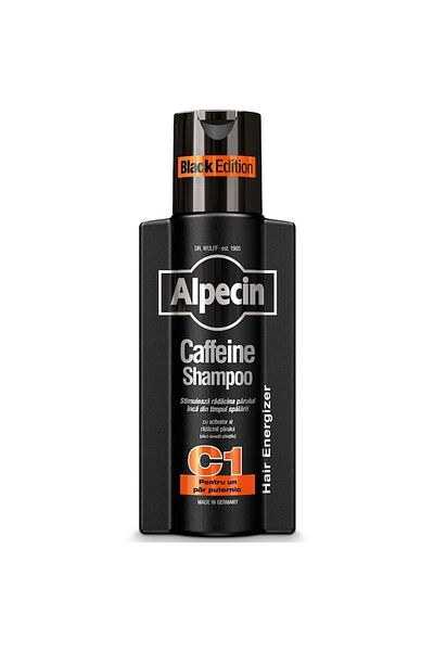ALPECİN Șampon C1 cu cafeină, ediție neagră, 250 ml