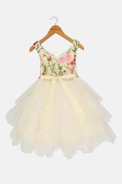 American Princess Kids Girl Embroidered Dress, Multicolor