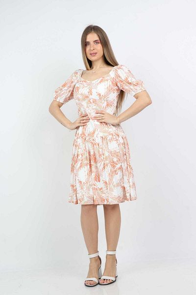 Nichii Short-Sleeve Midi Printed Dress