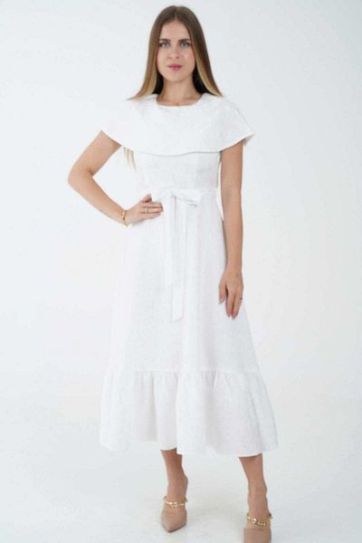 Nichii Short Sleeve Midi Dress with Ribbon Detail