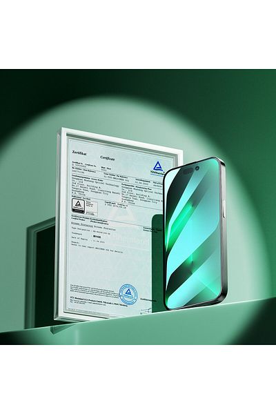 Joyroom Zielone szkło hartowane do iPhone 14 Pro z filtrem Anti Blue Light na cały ekran Knight