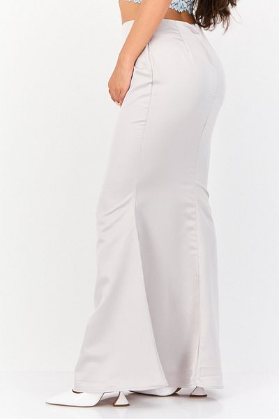Archive Design Studio Women Solid Maxi Skirt, Silver