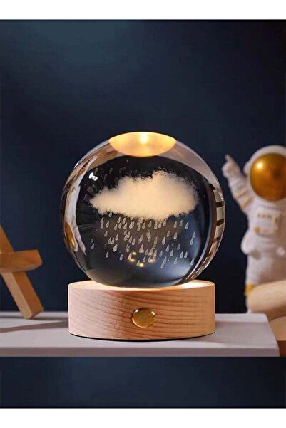 Arabest Rechargeable 3D Crystal Ball Night Light，Touch to Turn on LED Light D...