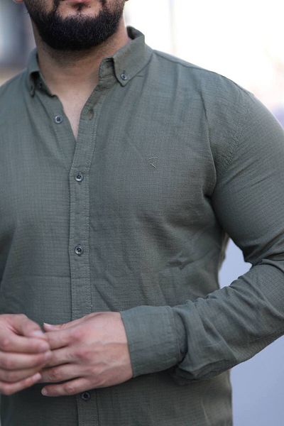 Klothy Ανδρικό καλοκαιρινό πουκάμισο 100% βαμβακερό πλυμένο με λεπτή εφαρμογή 2470