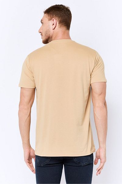 Romeo NYC Men Crew Neck Short Sleeve Plain T-Shirt, Tan