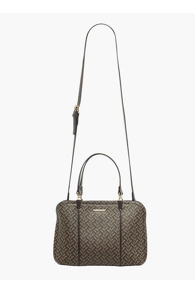 Flora Bella by Shoexpress Flora Bella Monogram Print Tote Bag with Detachable Strap and Zip Closure