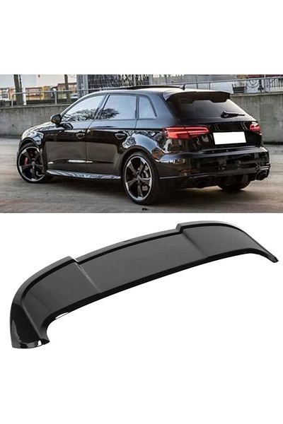 DELUXETUNING Eleron Portbagaj compatibil cu AUDI A3 8V 2012-2020 RS Design, hatchback, Negru lucios