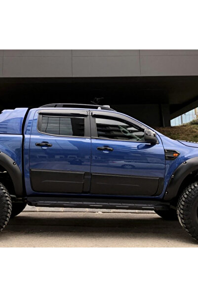 DELUXETUNING Set Protectii laterale pentru usi compatibile Ford Ranger 2011-2018, plastic ABS