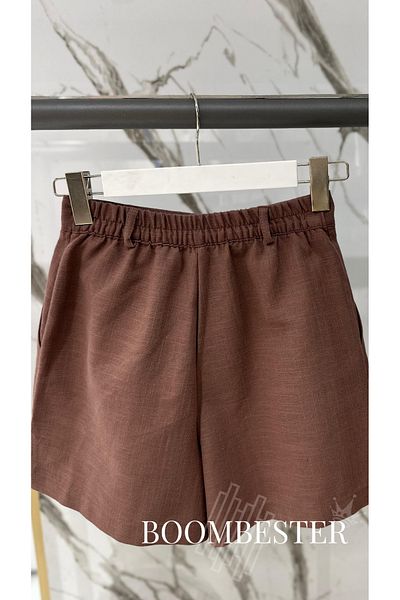BoomBester Women's Premium Quality Linen Flam Shorts Lined with Elastic Waist