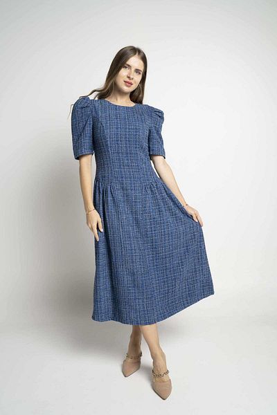 Nichii Women's Short Sleeve Colorful Midi Dress