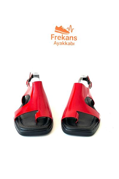 NEWGÜLTEKİN Genuine Leather Light and Soft Stylish Sandals with Separate Head Toe Design