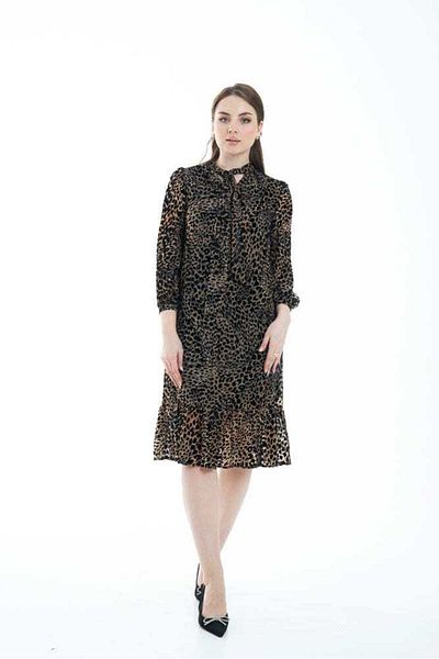 Nichii Women's Midi Dress Adorned with Chiffon Detail