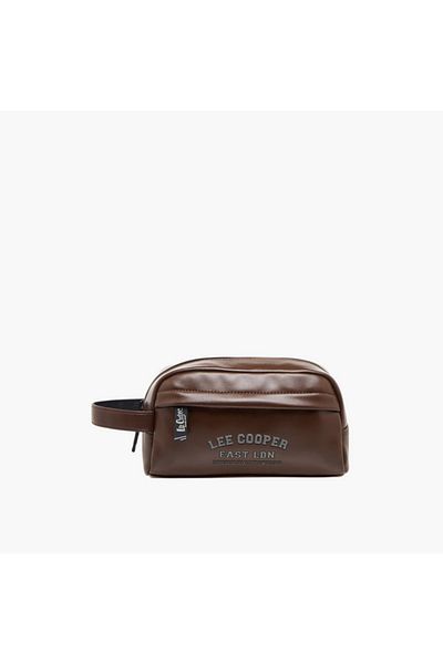 Lee Cooper Logo Print Pouch with Wrist Loop and Zip Closure