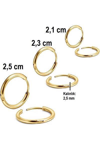 Siya Silver Gold Color Surgical Steel Hoop Earrings - Choose Size